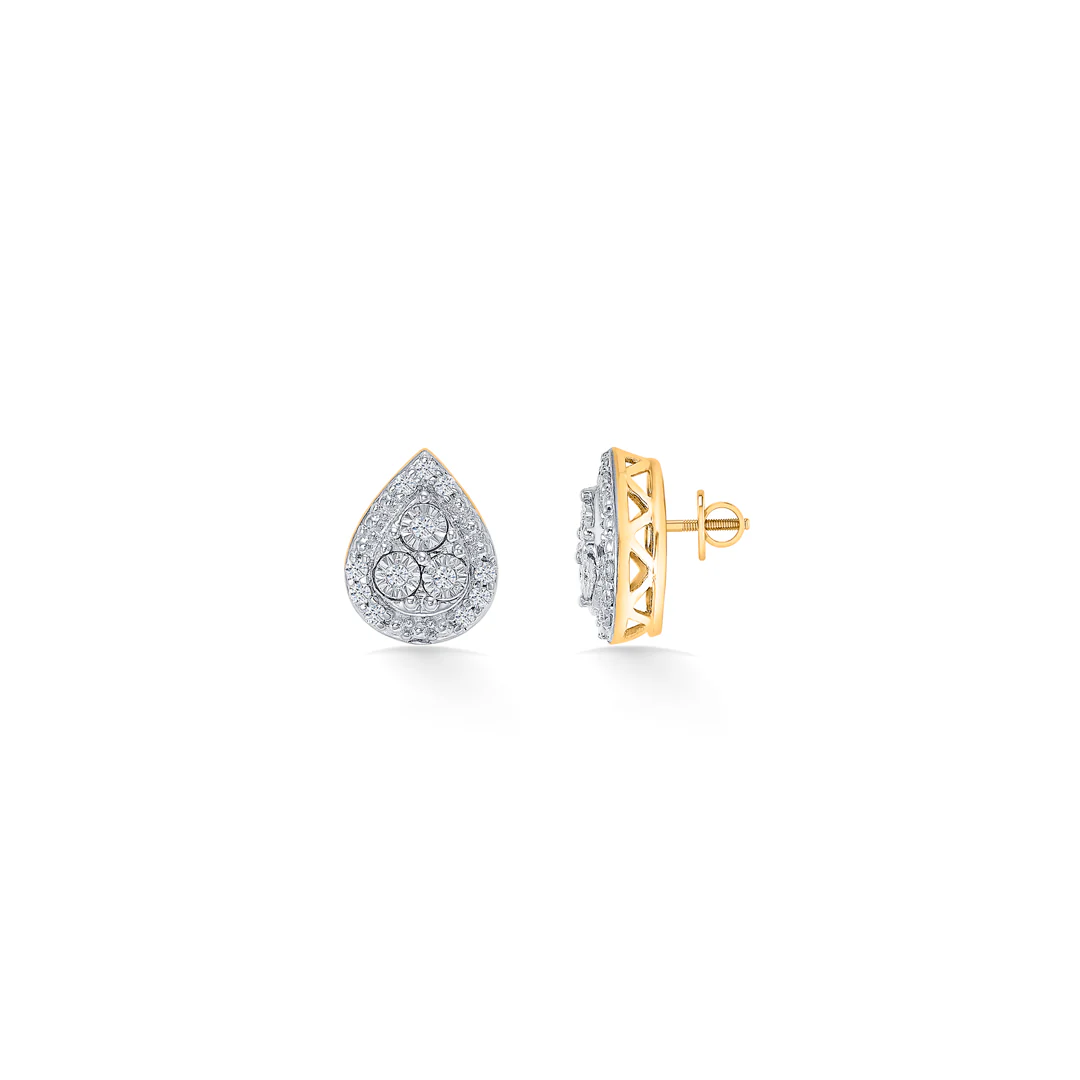 Moonlit Drop Gold & Diamond Pendant Set For Women - Image 6