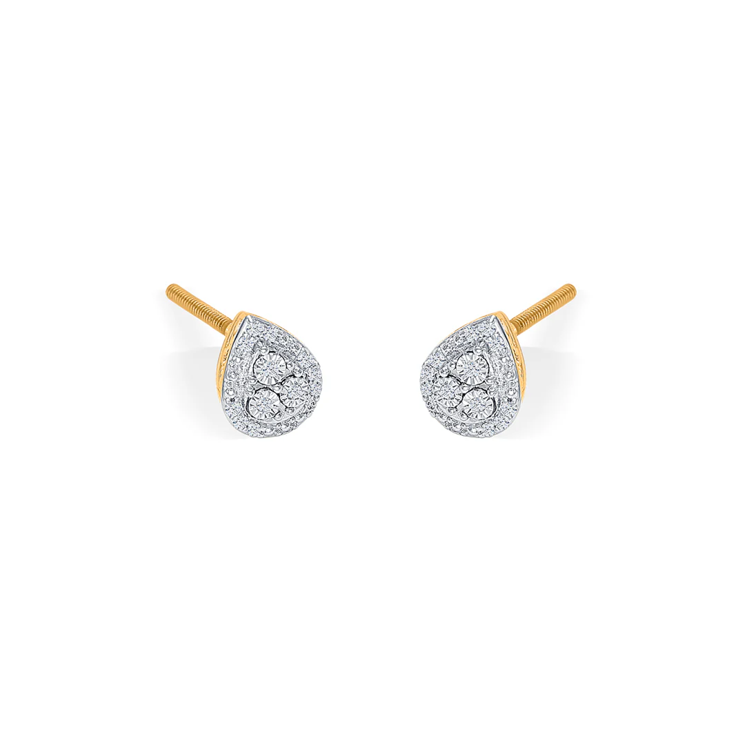 Moonlit Drop Gold & Diamond Pendant Set For Women - Image 7