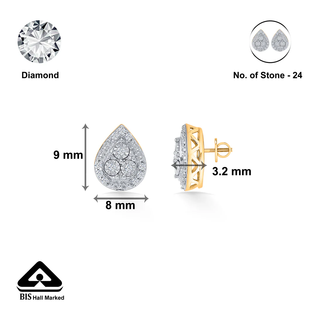 Moonlit Drop Gold & Diamond Pendant Set For Women - Image 8