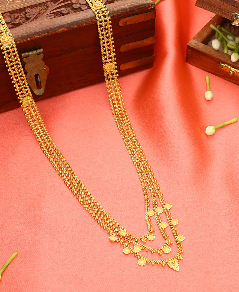 Motichur Haar Yellow Gold Necklace For Women