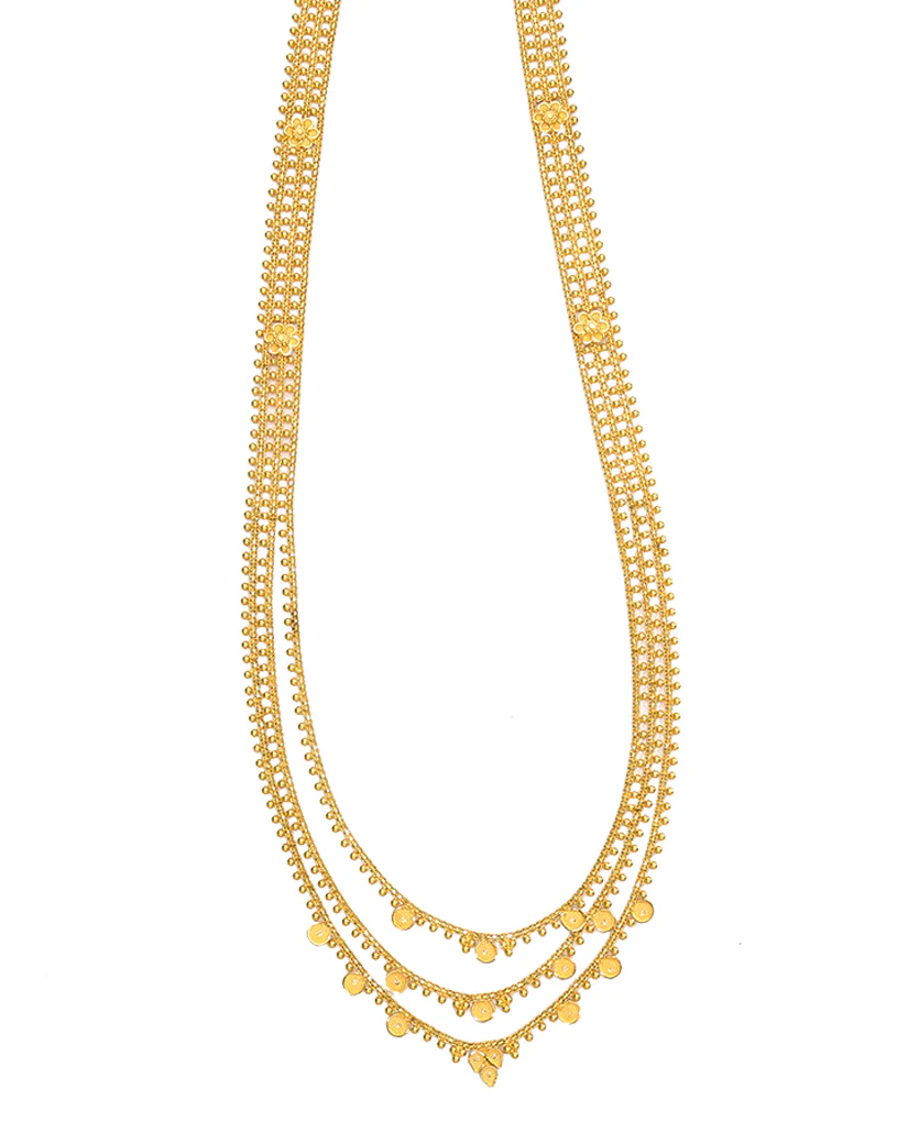 Motichur Haar Yellow Gold Necklace For Women - Image 4