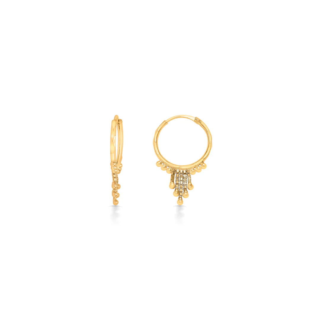 Mystic Charm Yellow Gold Hoops Earring For Women - Image 2