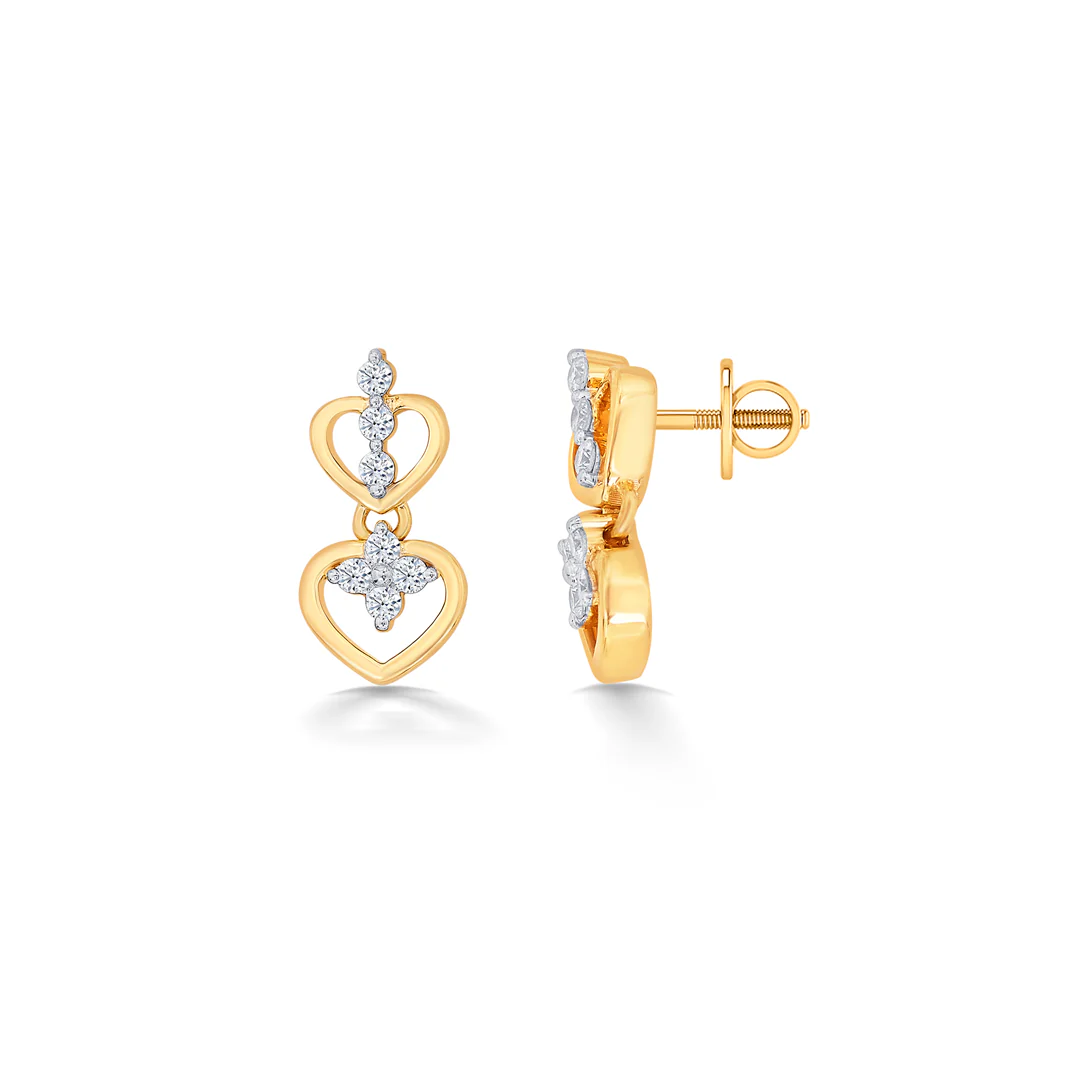 Mystic Yellow Gold & Diamond Drops & Dangler Earring - Image 4