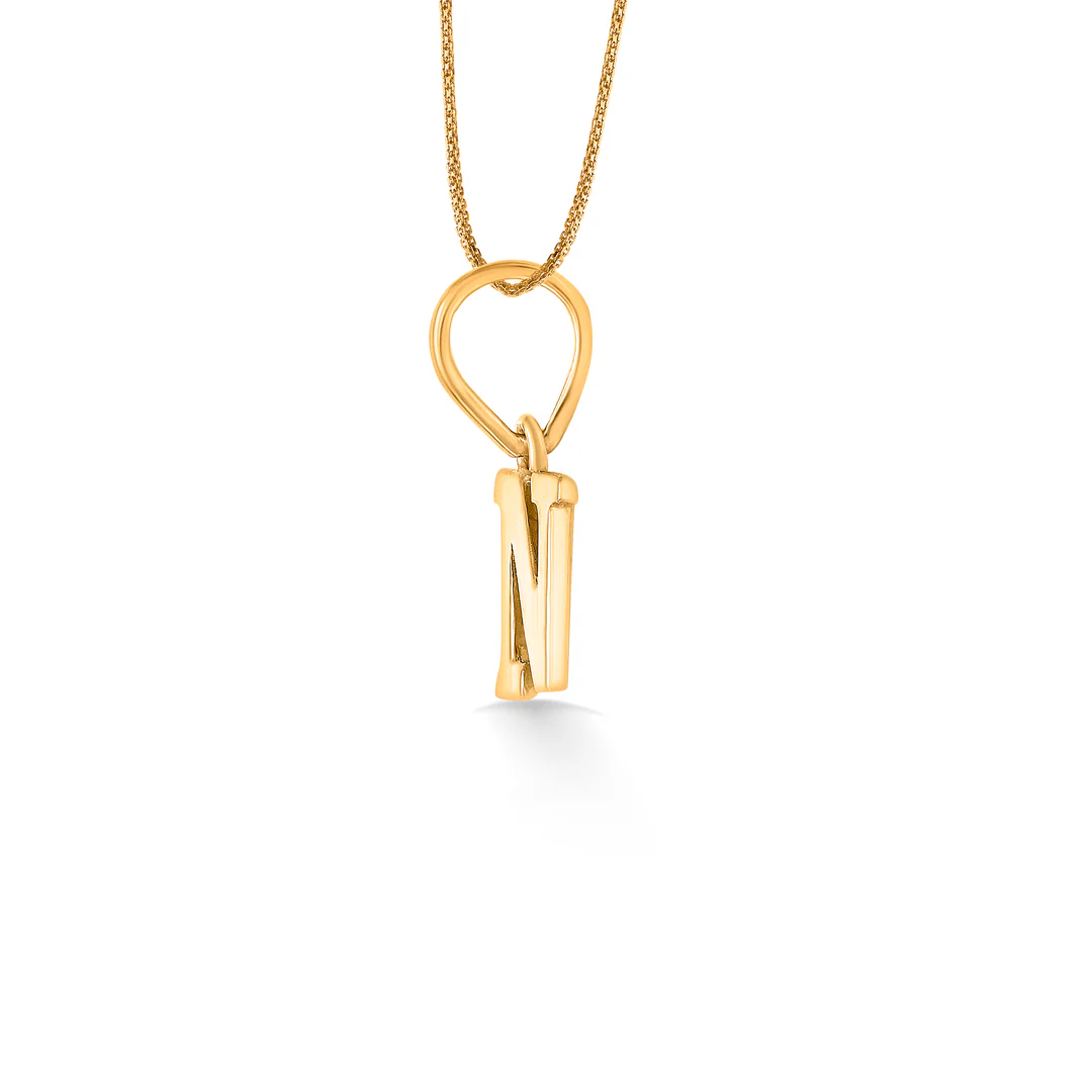 N Radiance Gold Alphabet Unisex Pendant - Image 2