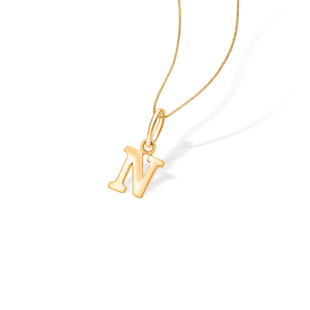 N Radiance Gold Alphabet Unisex Pendant - Image 3