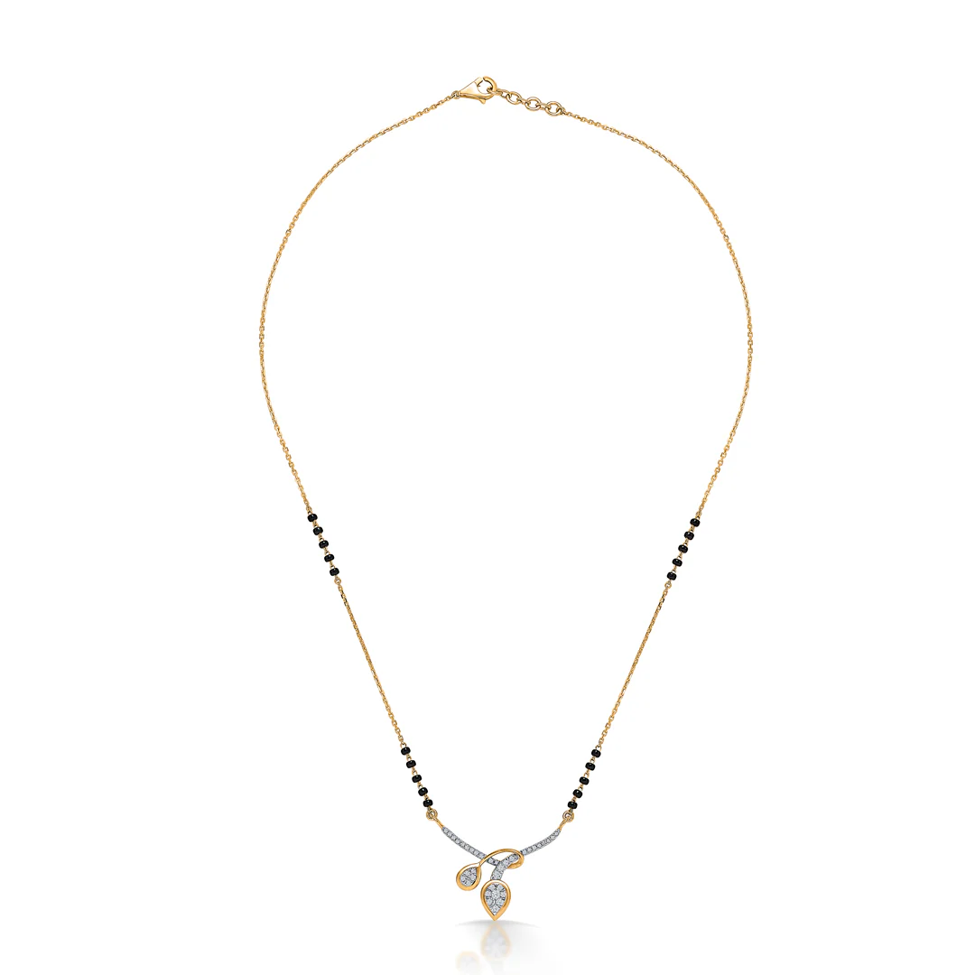 Nature's Grace Gold & Diamond Modern Mangalsutra For Women - Image 2