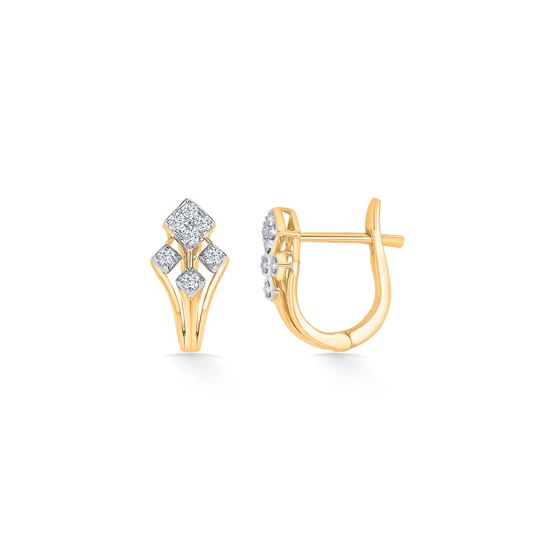 Nebula Gold & Diamond Hoops & Huggies Earring For Women - Image 3