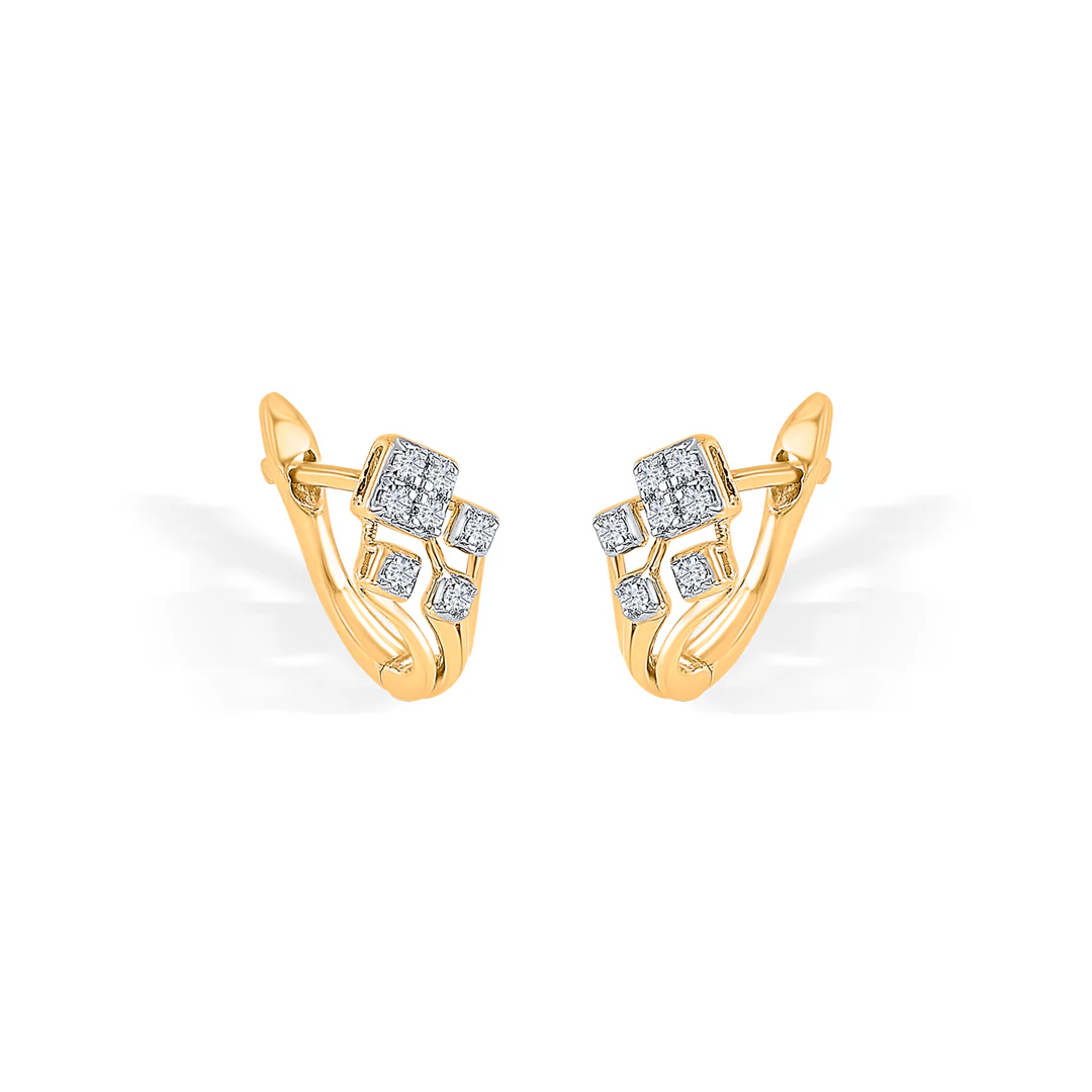 Nebula Gold & Diamond Hoops & Huggies Earring For Women - Image 4
