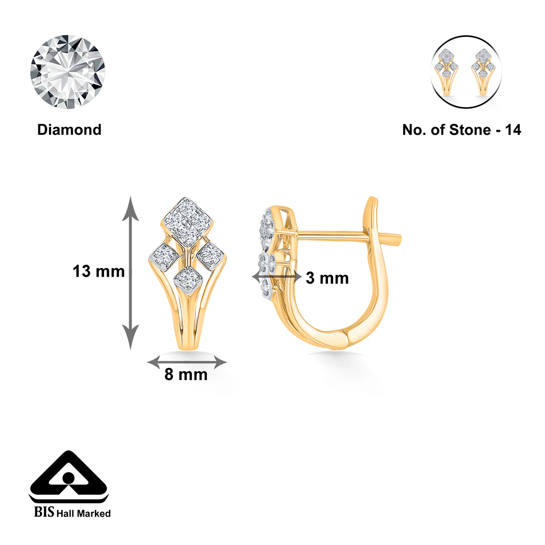 Nebula Gold & Diamond Hoops & Huggies Earring For Women - Image 5