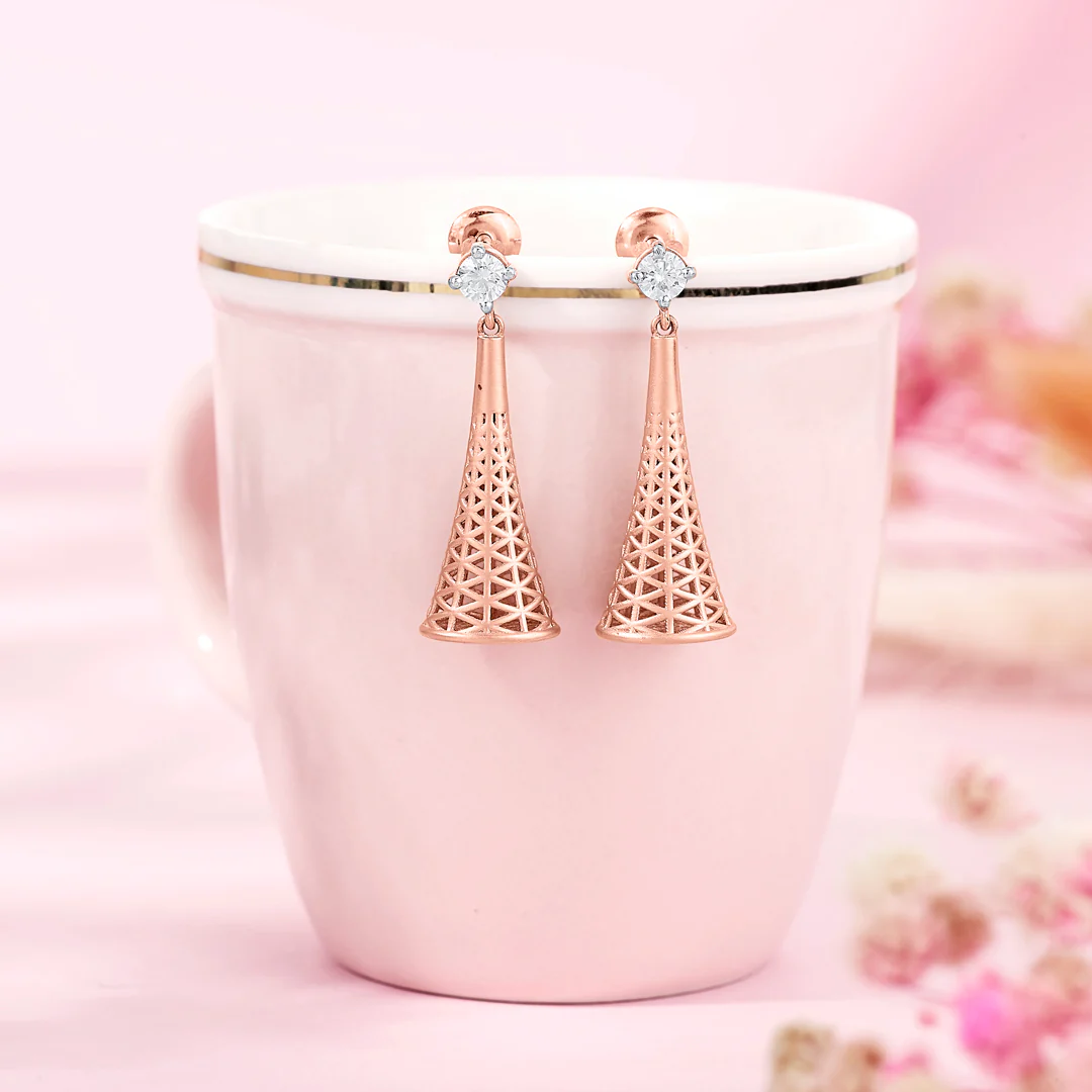 Nexa Weave Gold Dangler Earring For Women