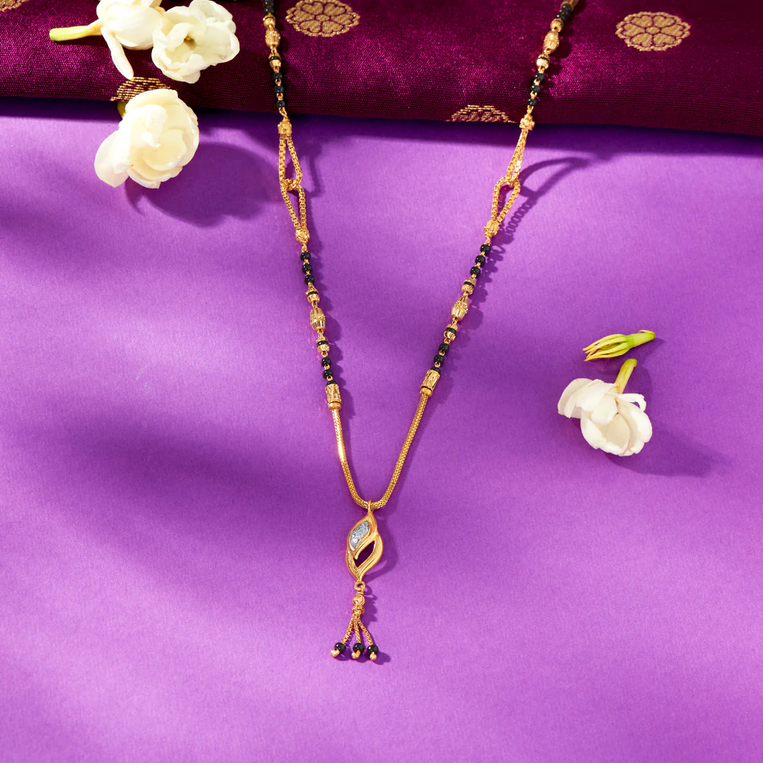 Noble Threads Yellow Gold Modern Mangalsutra For Women