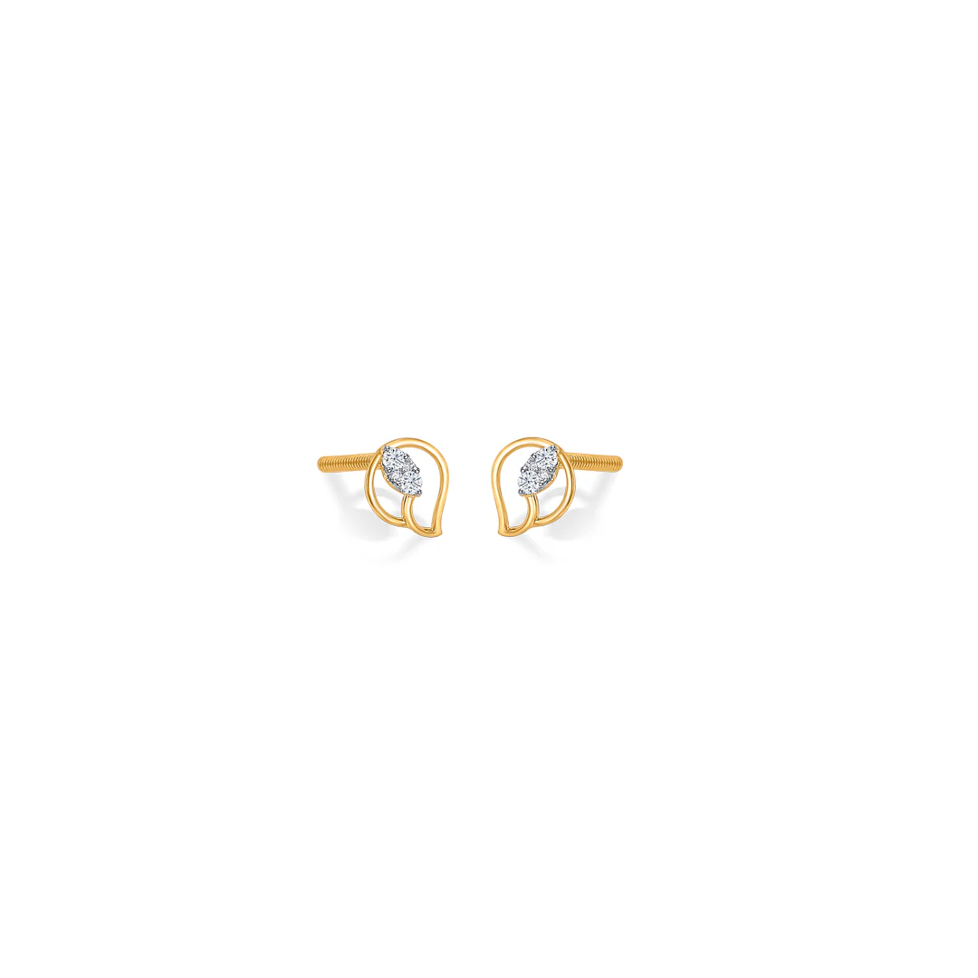 Nova Gold & Diamond Stud Earring For Women - Image 3