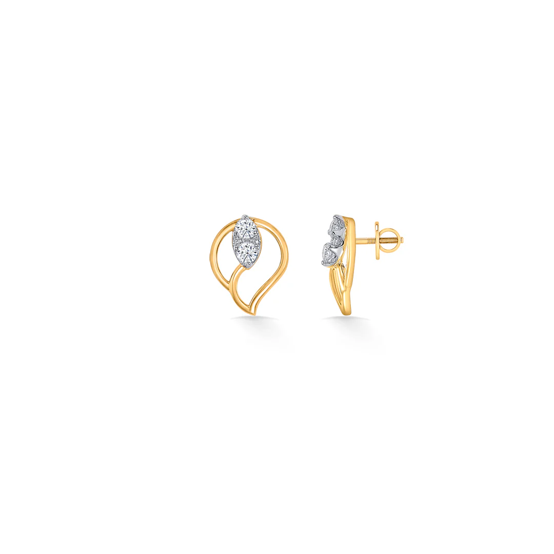 Nova Gold & Diamond Stud Earring For Women - Image 4