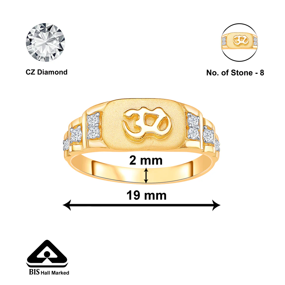 Om Essence Yellow Gold Men's Ring - Image 2