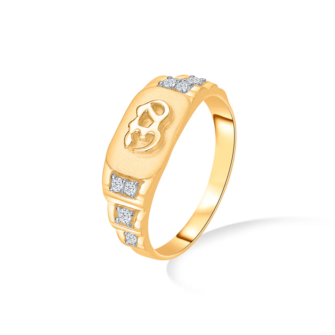 Om Essence Yellow Gold Men's Ring - Image 3