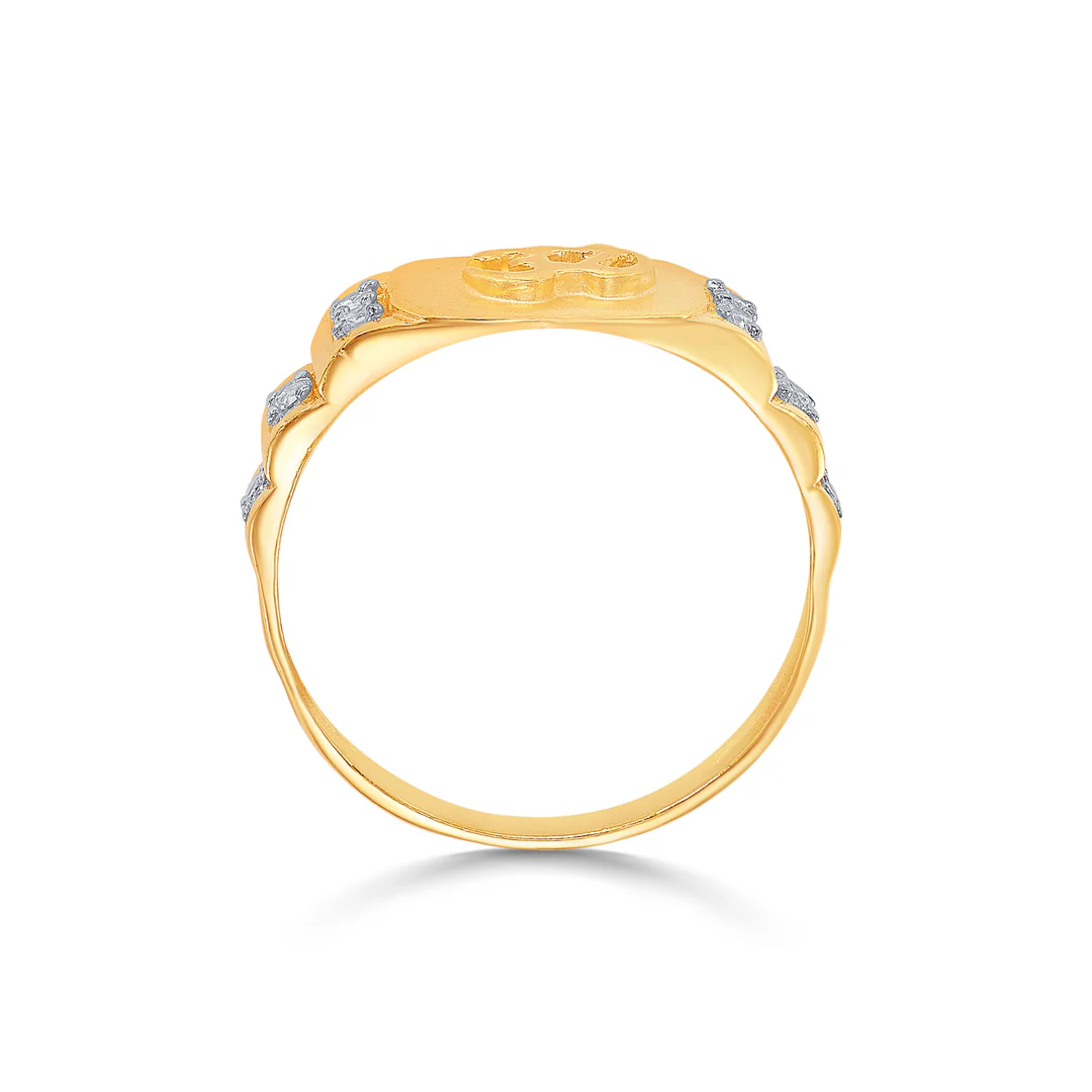 Om Essence Yellow Gold Men's Ring - Image 4