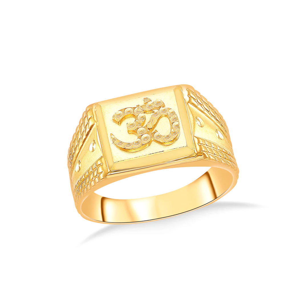 Om Serenity Yellow Gold Men's Ring
