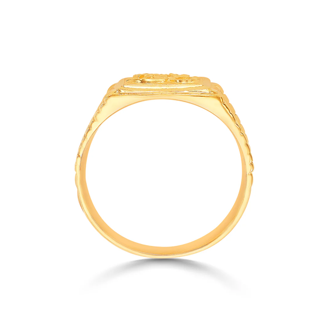 Om Serenity Yellow Gold Men's Ring - Image 4
