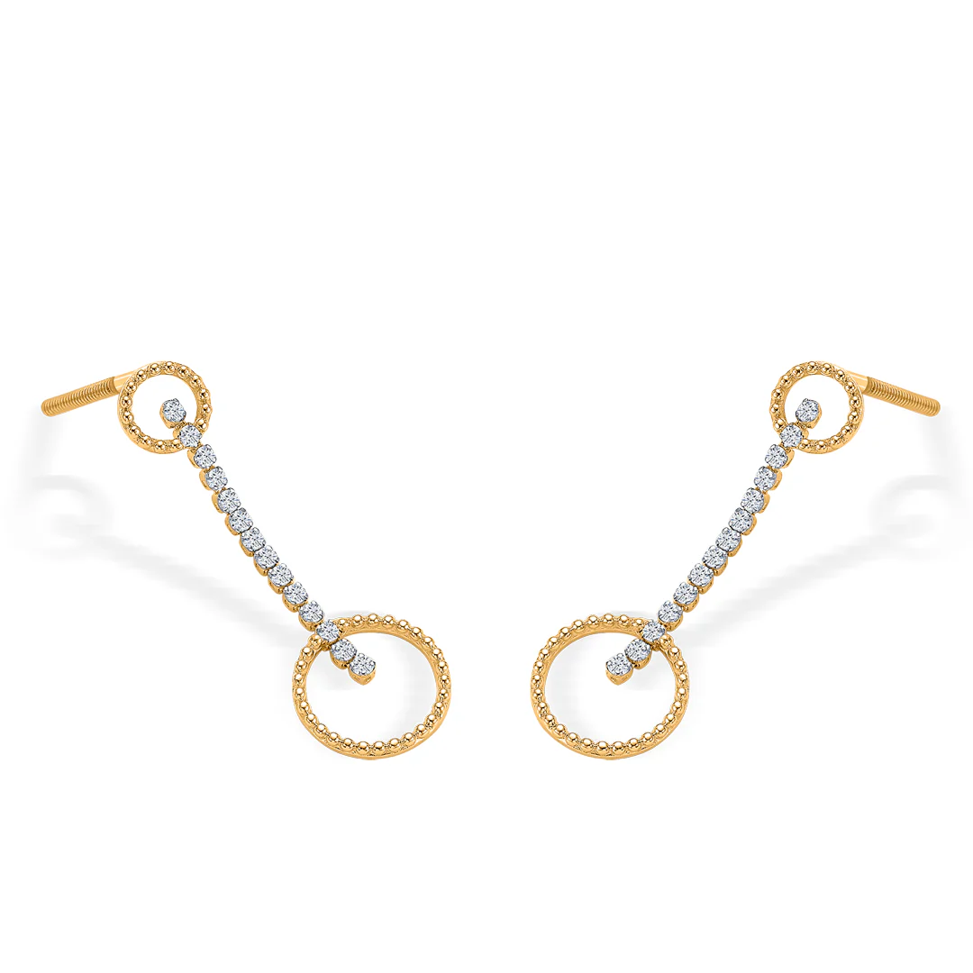Opal Gold & Diamond Drops & Dangler Earring For Women - Image 3