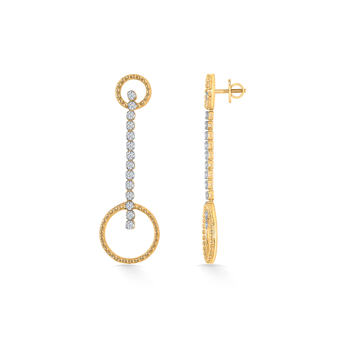 Opal Gold & Diamond Drops & Dangler Earring For Women - Image 4