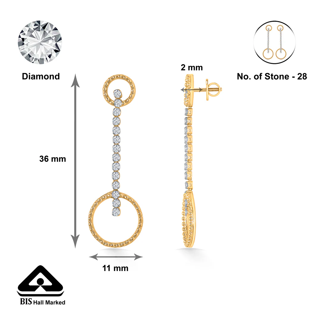 Opal Gold & Diamond Drops & Dangler Earring For Women - Image 5