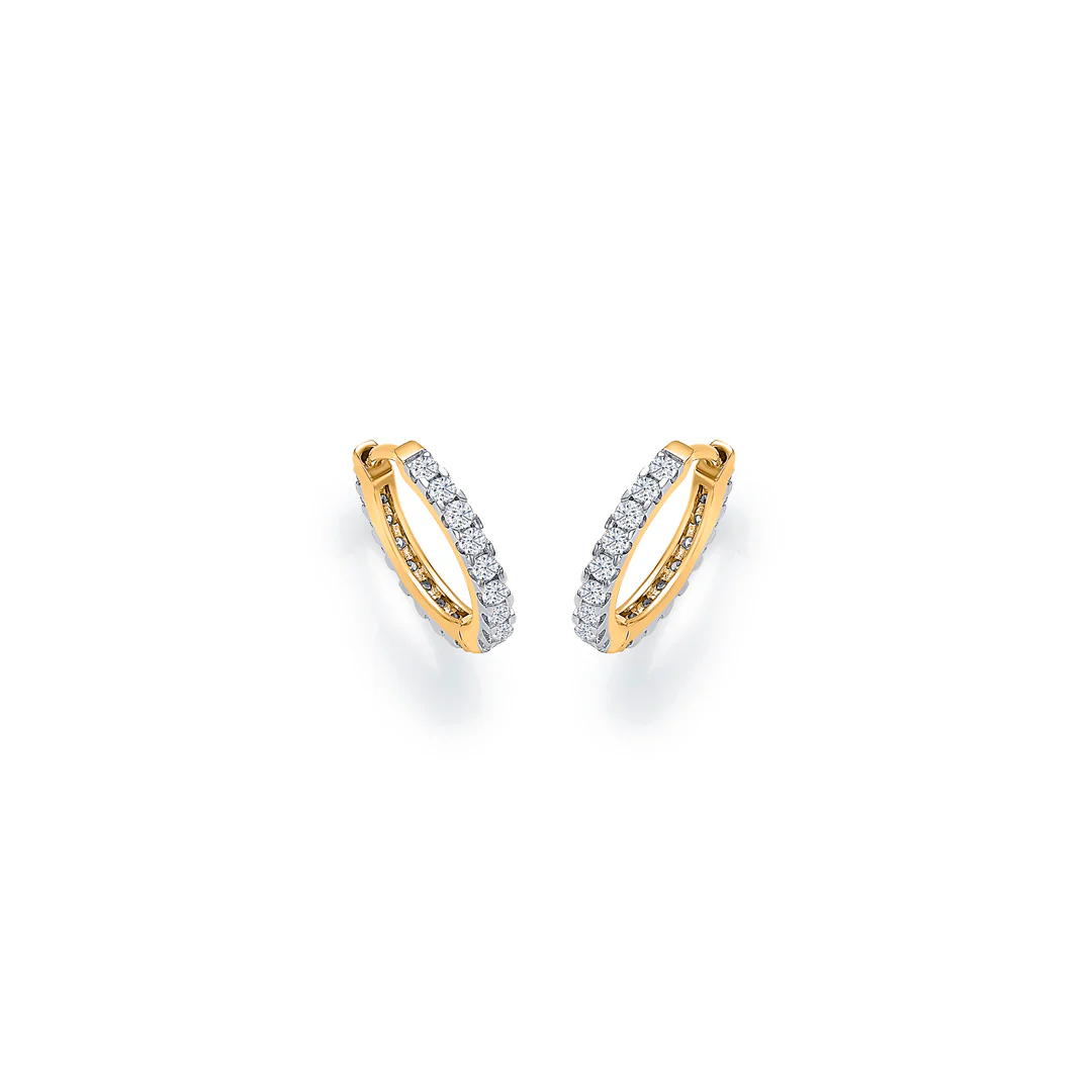 Opal Gold & Diamond Hoops & Huggies Earring For Women - Image 3