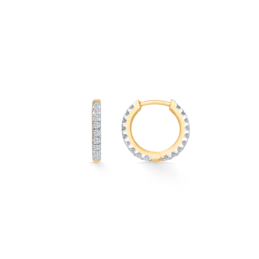 Opal Gold & Diamond Hoops & Huggies Earring For Women - Image 4