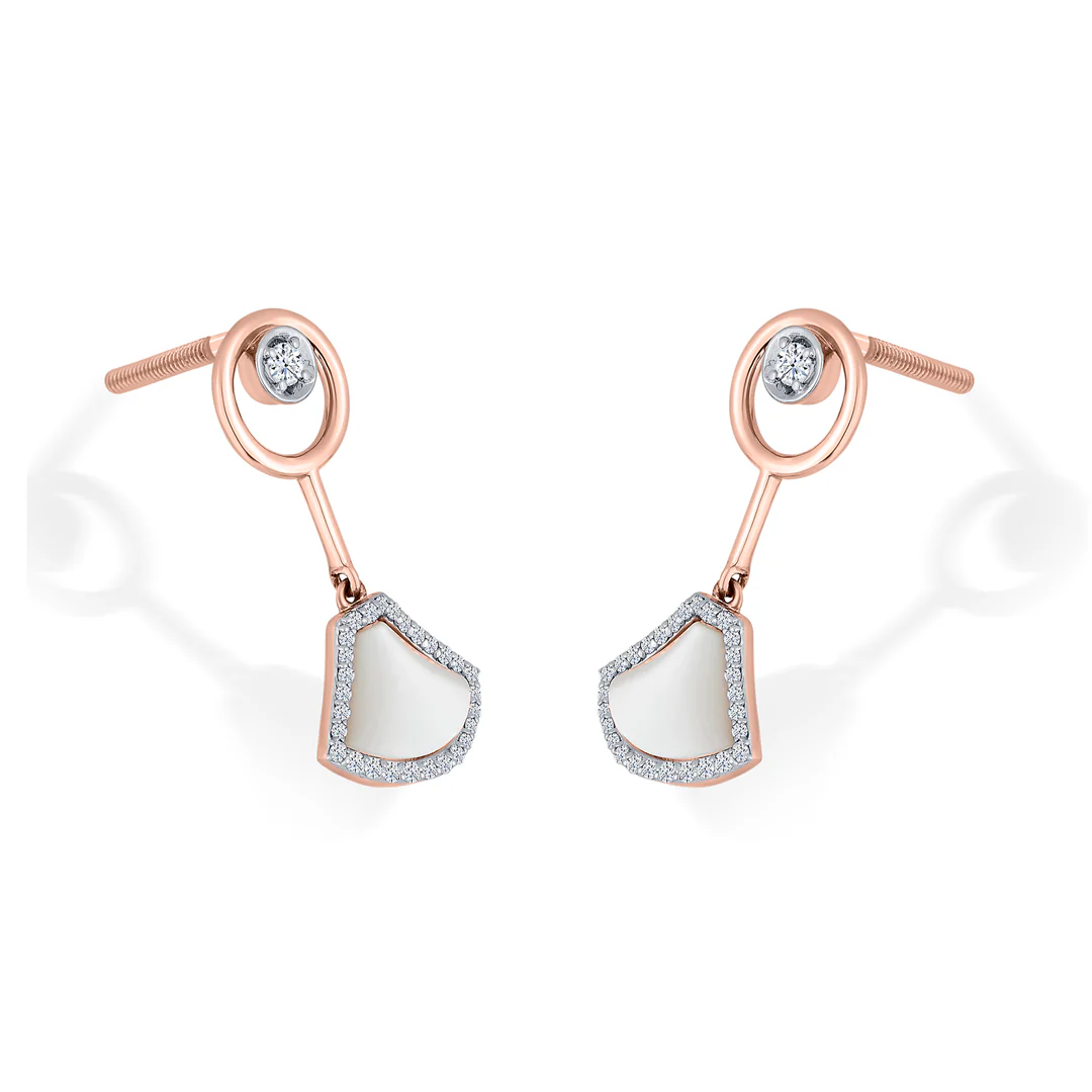 Opal Grace Rose Gold Dangler Diamond Earring For Women - Image 3
