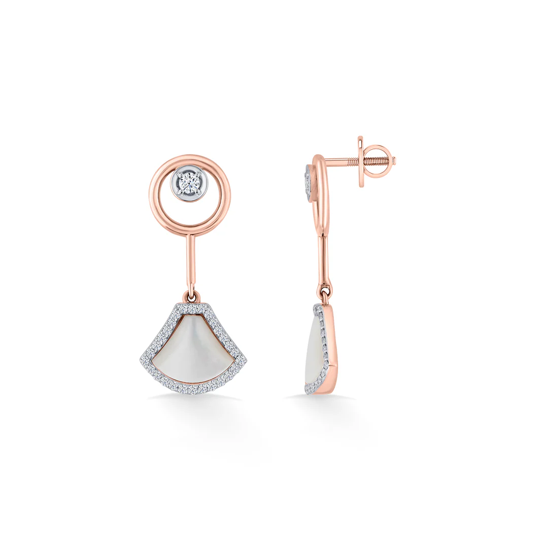 Opal Grace Rose Gold Dangler Diamond Earring For Women - Image 4