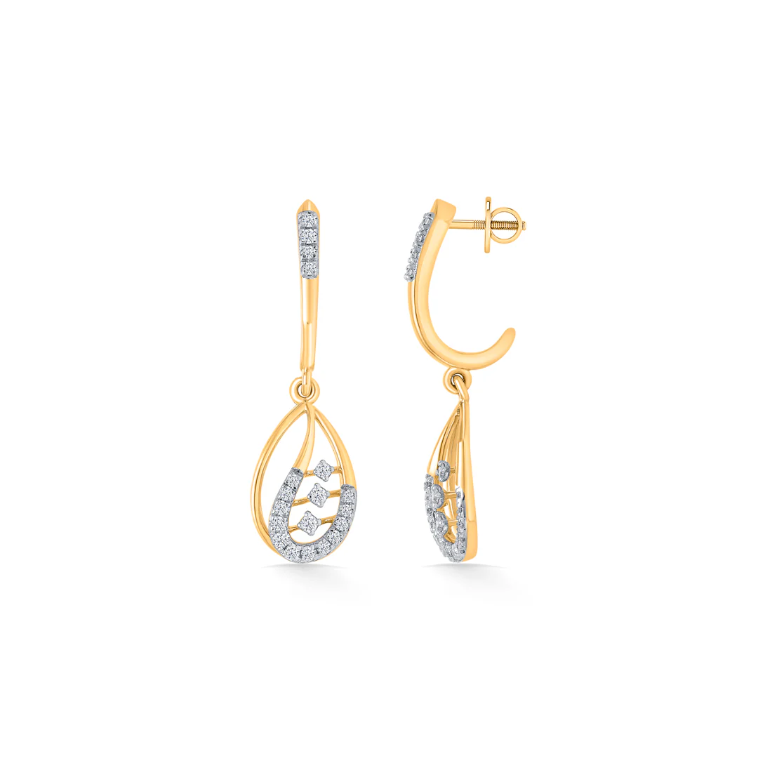 Opal Serenity Gold Dangler Earring For Women - Image 3