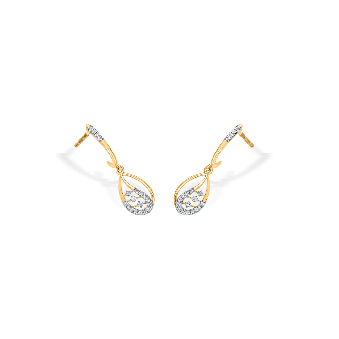 Opal Serenity Gold Dangler Earring For Women - Image 4