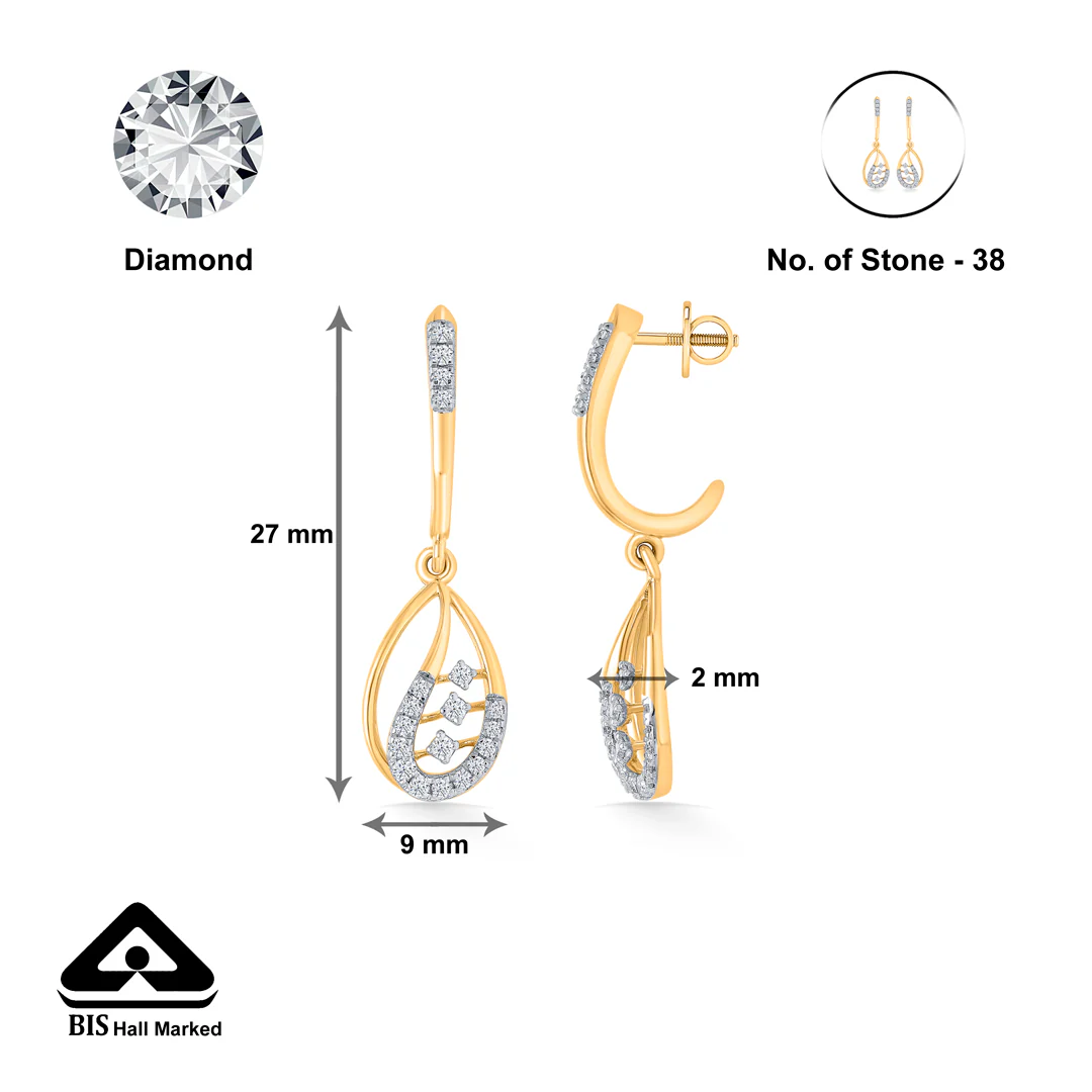 Opal Serenity Gold Dangler Earring For Women - Image 5