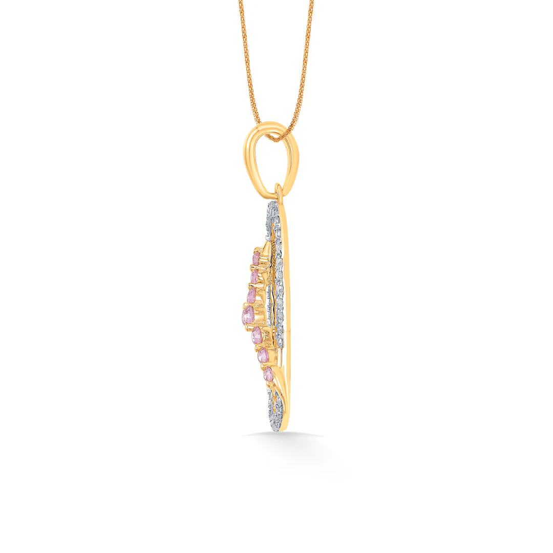Opaline Drape Gold & Diamond Classic Pendant - Image 2