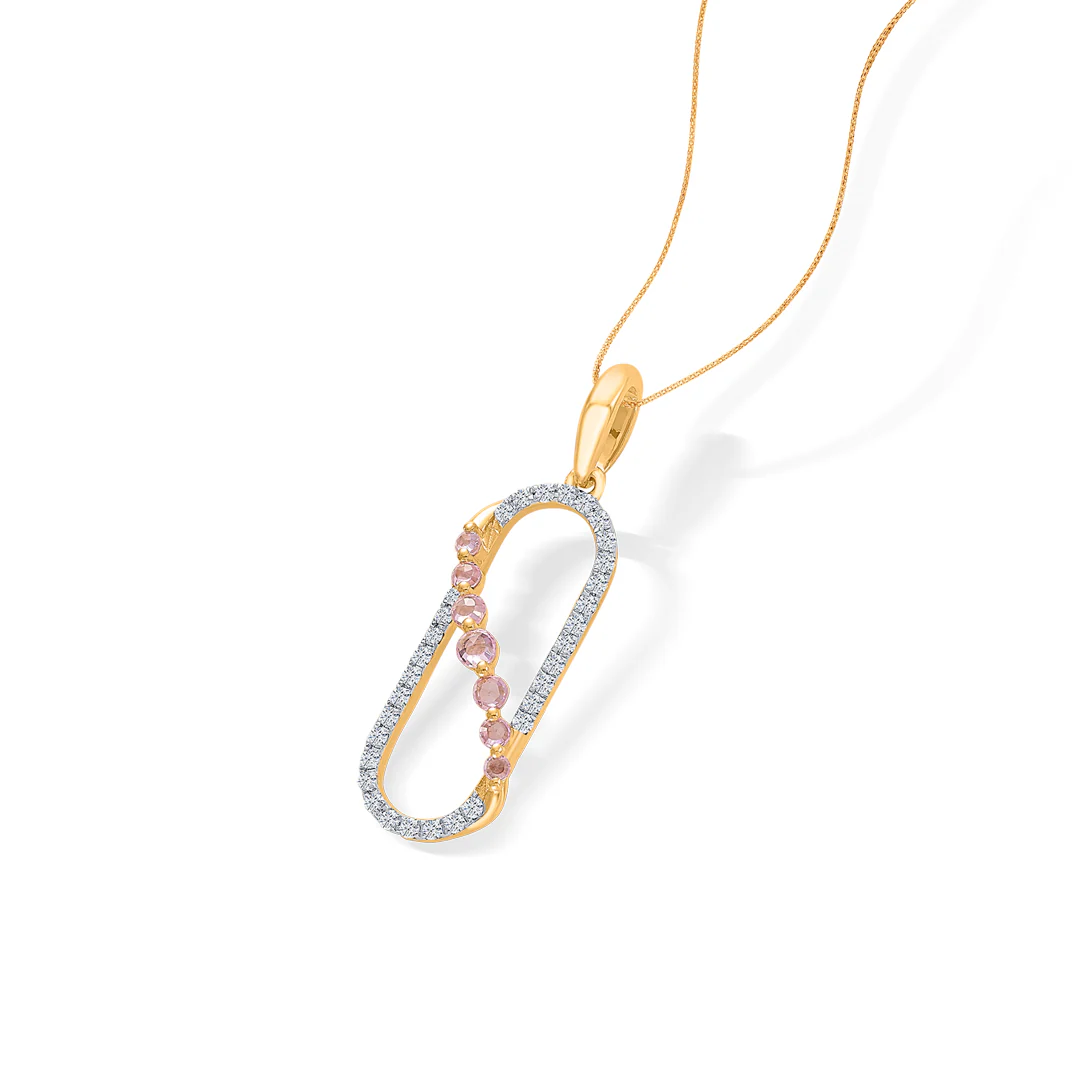 Opaline Drape Gold & Diamond Classic Pendant - Image 3