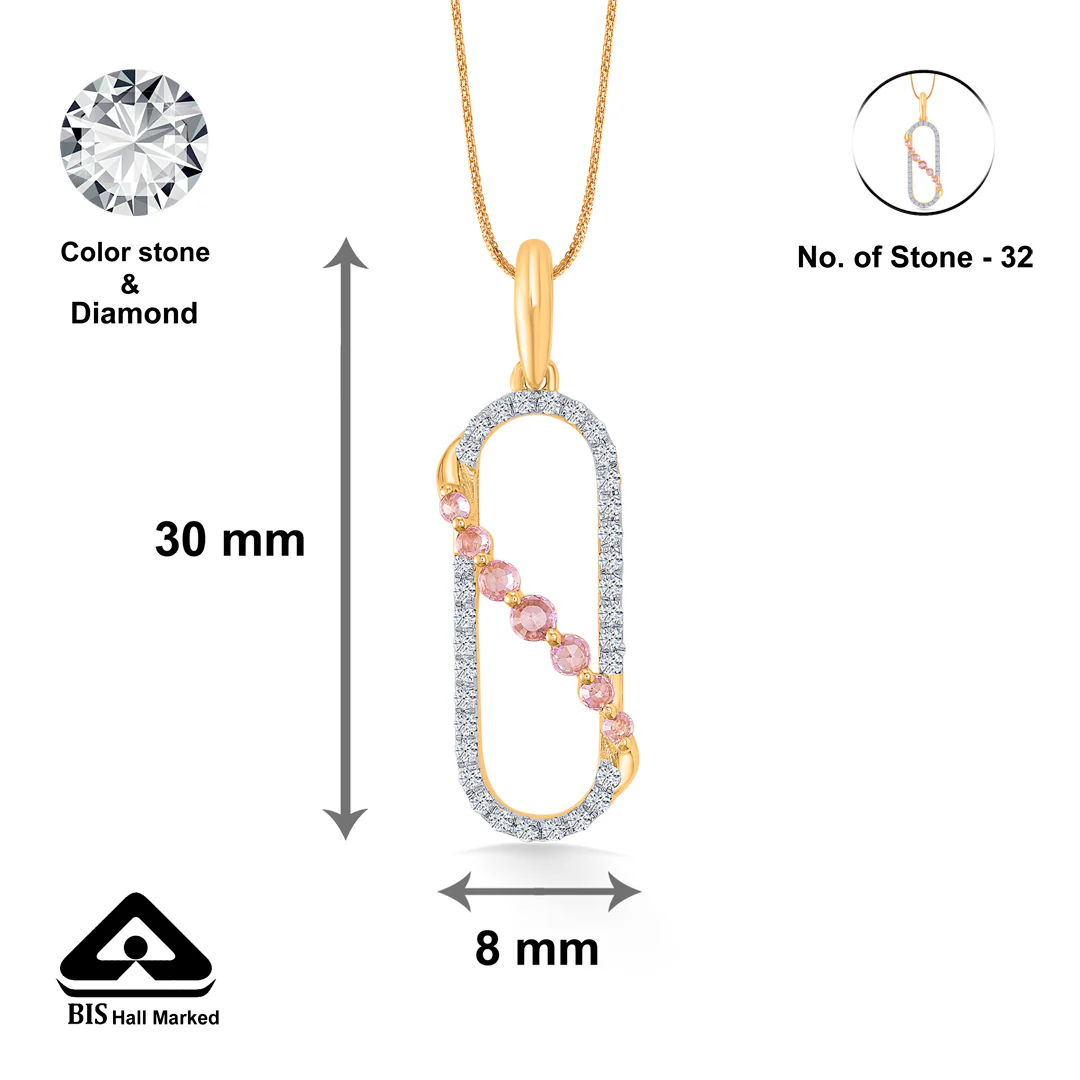 Opaline Drape Gold & Diamond Classic Pendant - Image 4
