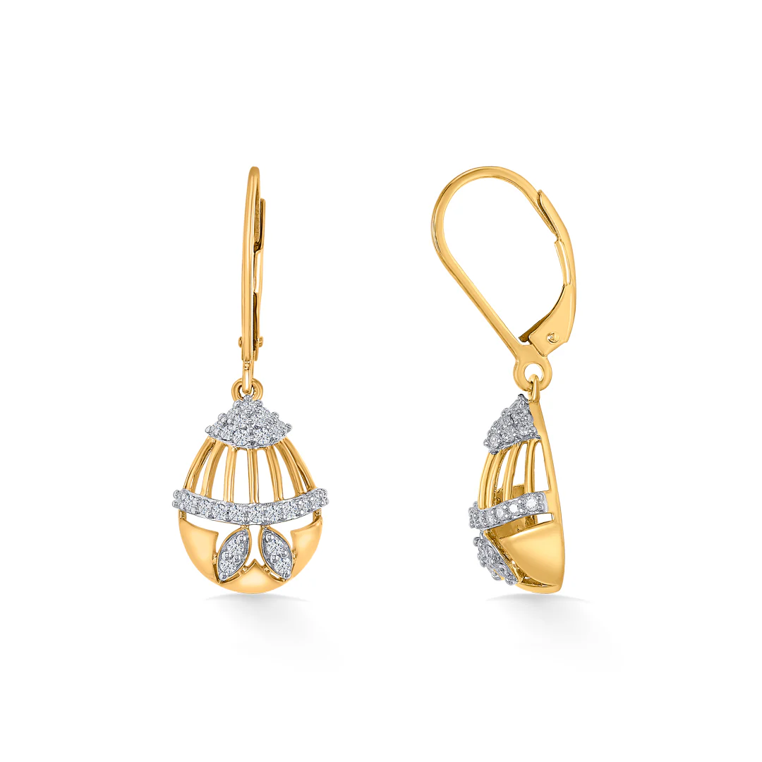 Opulent Gold & Diamond Drops & Dangler Earring For Women - Image 4
