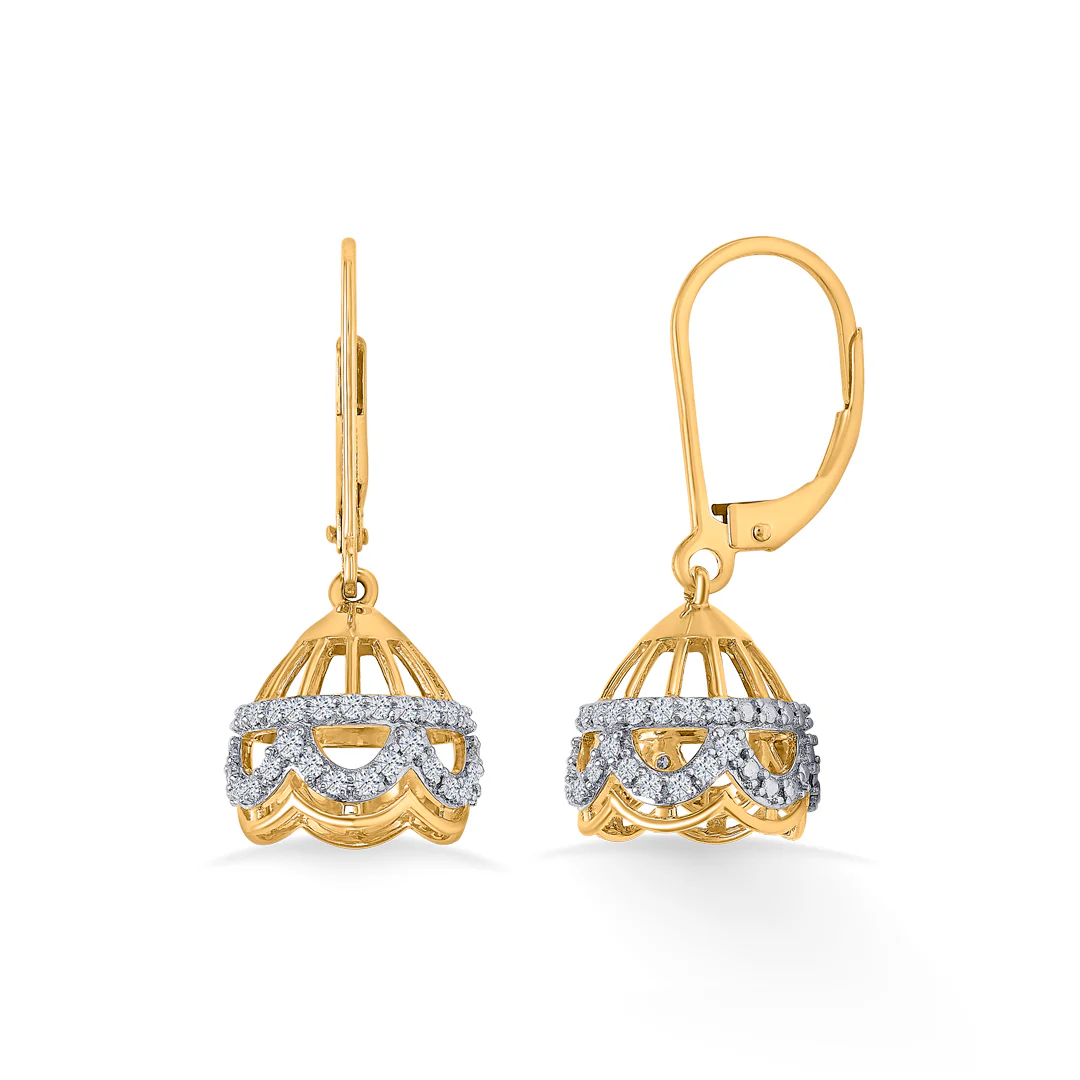 Opulent Gold & Diamond Jhumka Earring For Women - Image 4