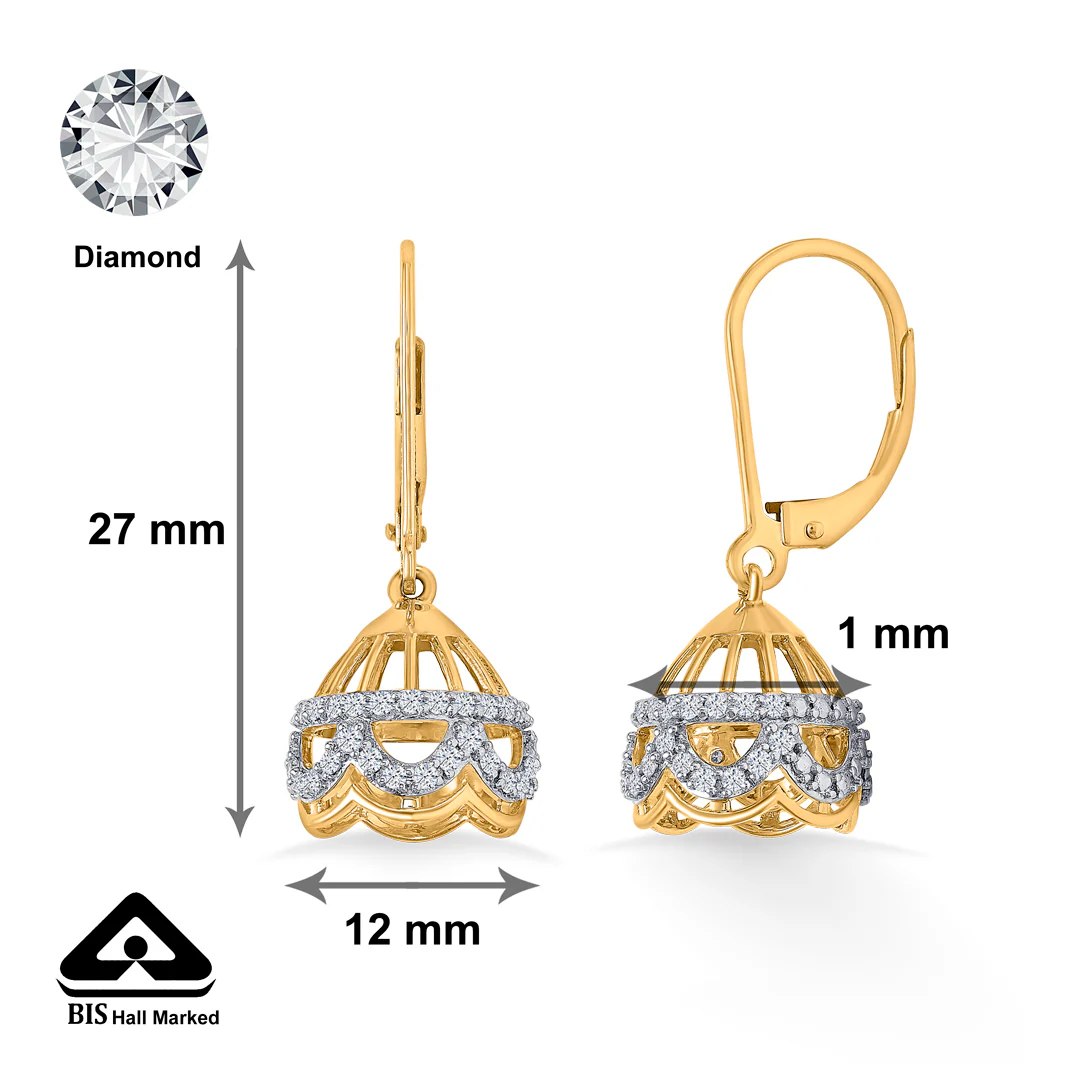 Opulent Gold & Diamond Jhumka Earring For Women - Image 5