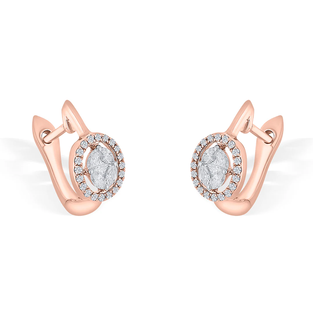 Orbelle Charm Rose Gold Hoops & Huggies Earring for Women - Image 3