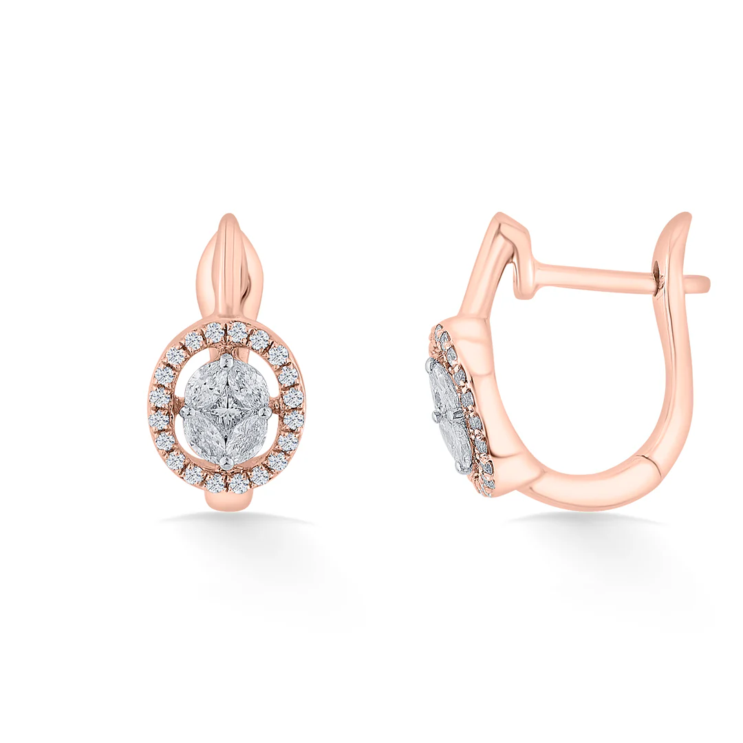 Orbelle Charm Rose Gold Hoops & Huggies Earring for Women - Image 4