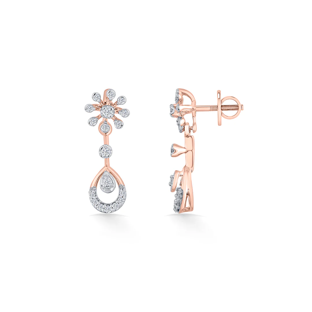 Orchid Drip Rose Gold Dangler Earring for Women - Image 4