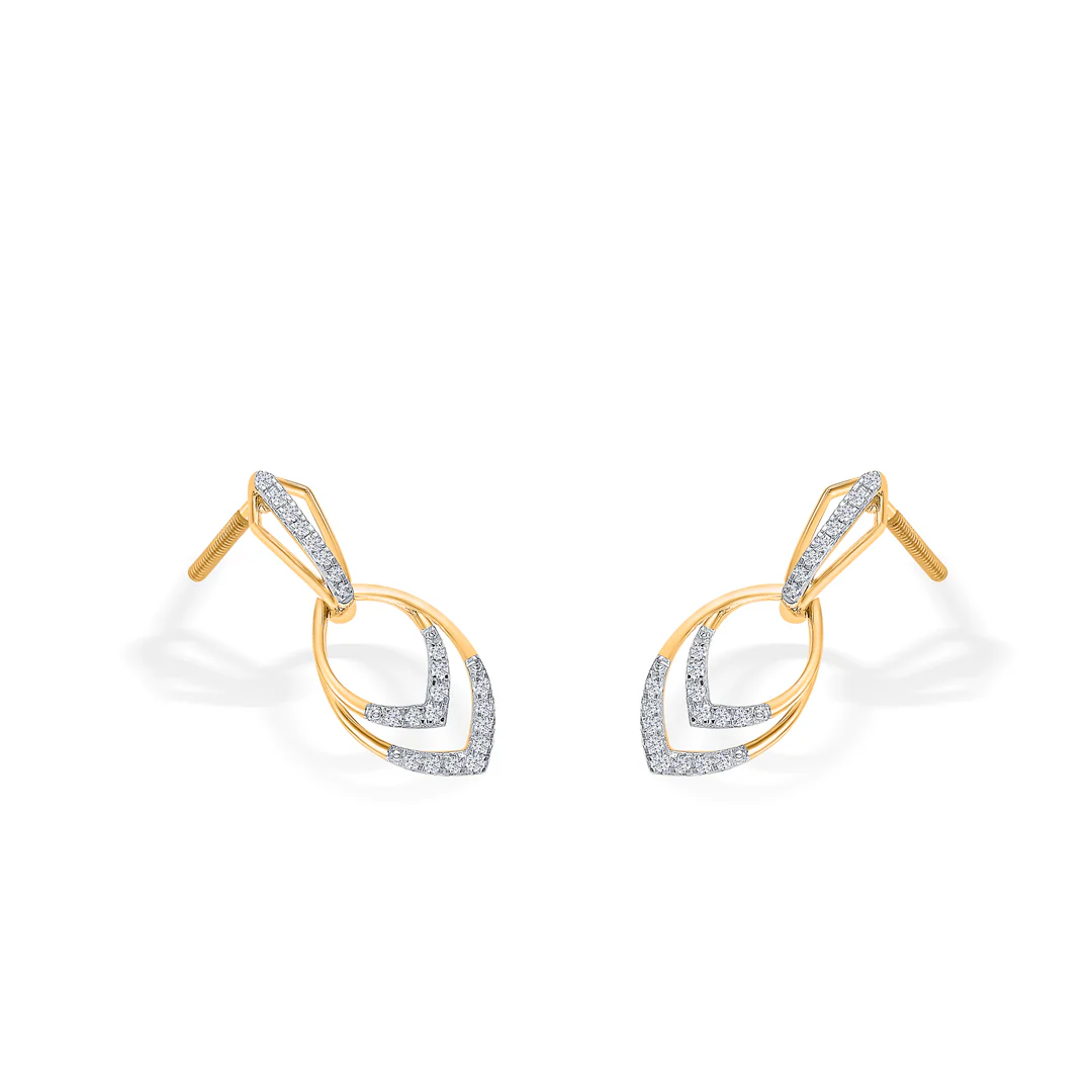 Ornate Drift Gold Dangler Earring For Women - Image 4