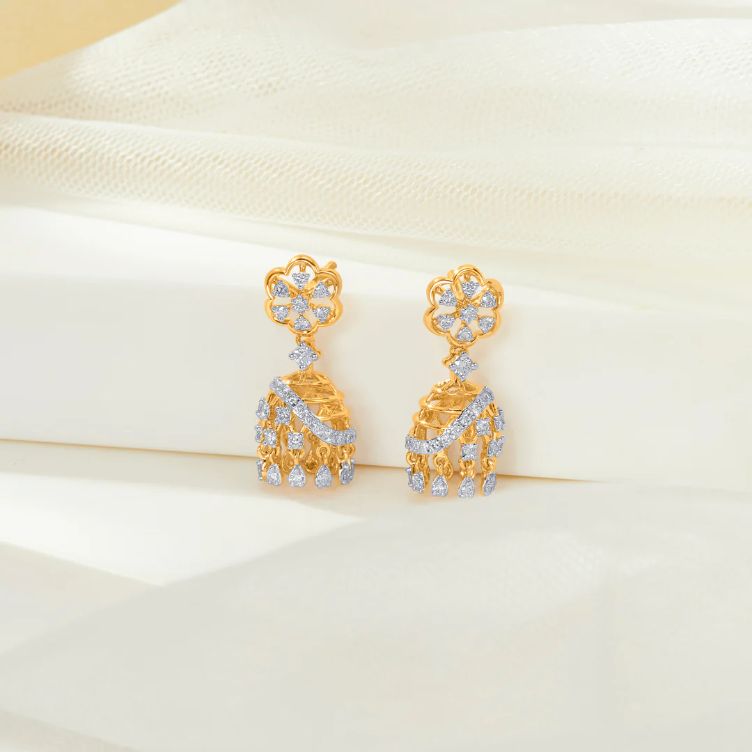 Ornate Whisper Gold Jhumka Earring For Women