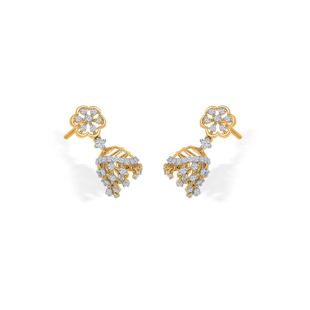 Ornate Whisper Gold Jhumka Earring For Women - Image 4