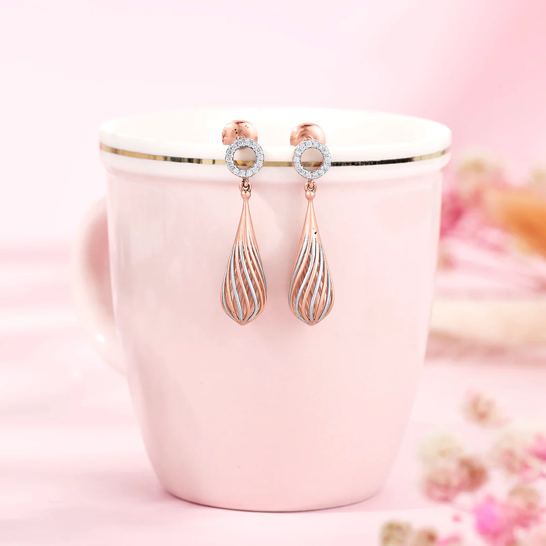 Oro Sphere Gold Dangler Earring For Women