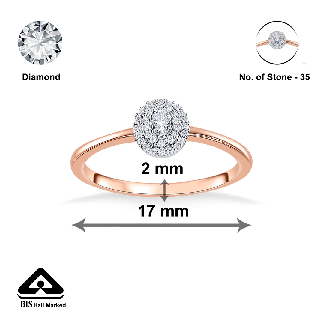 Oval Radiance Gold Ladies Ring For Women - Image 4