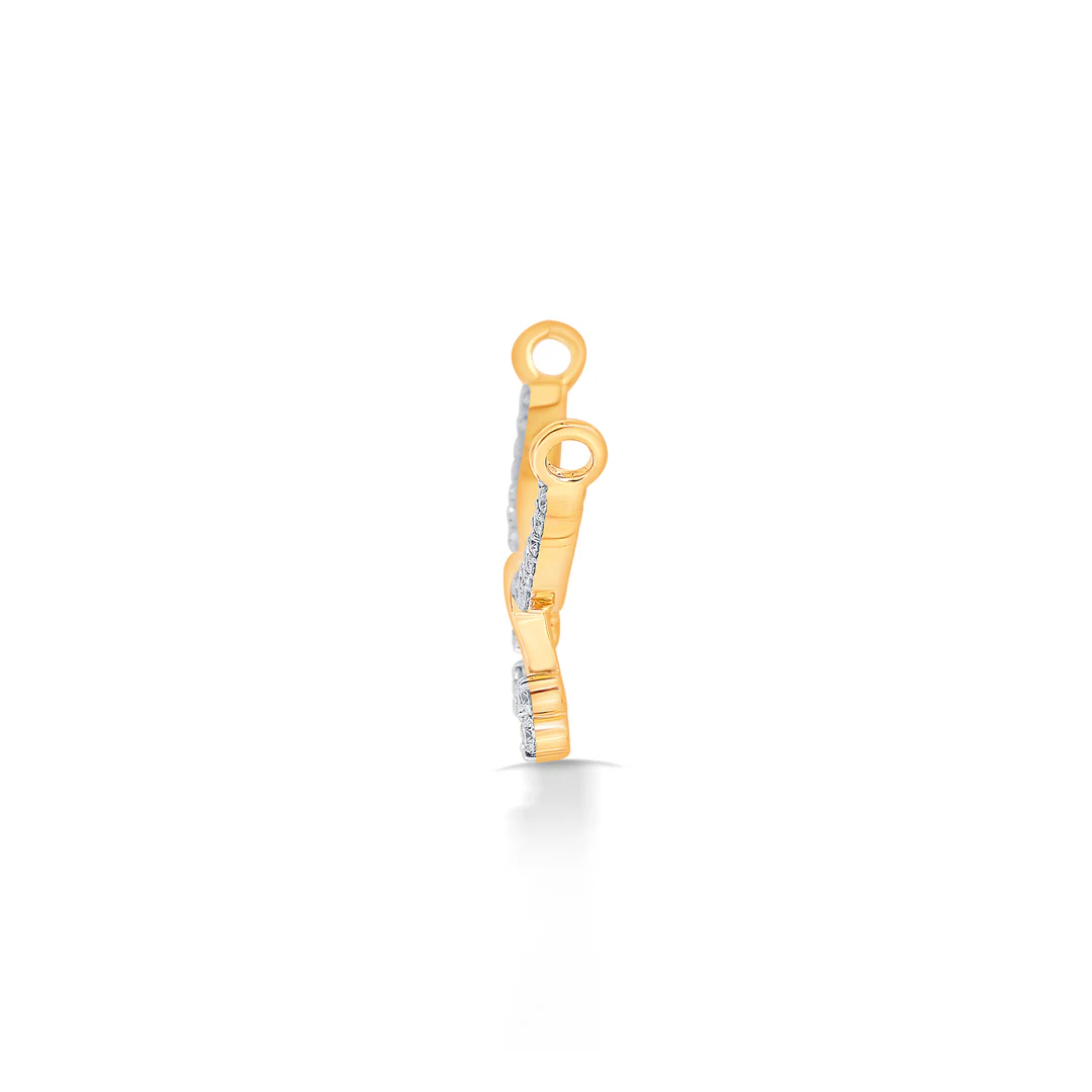 Overlapping Twig Yellow Gold & Diamond Tanmaniya Mangalsutra For Women - Image 4