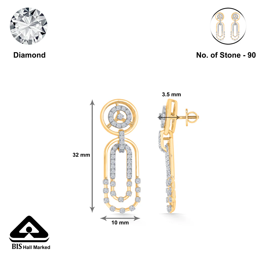 Ovoide Gold & Diamond Drops & Dangler Earring For Women - Image 5
