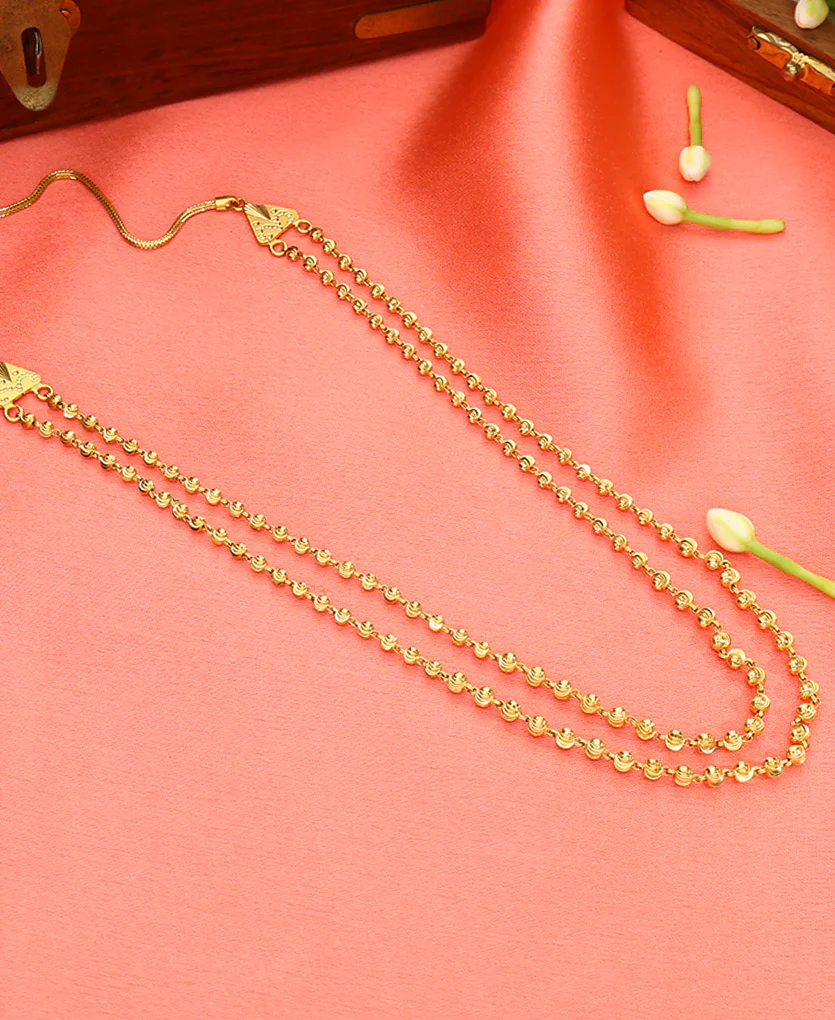 Padma Vertical Maal Yellow Gold Necklace For Women