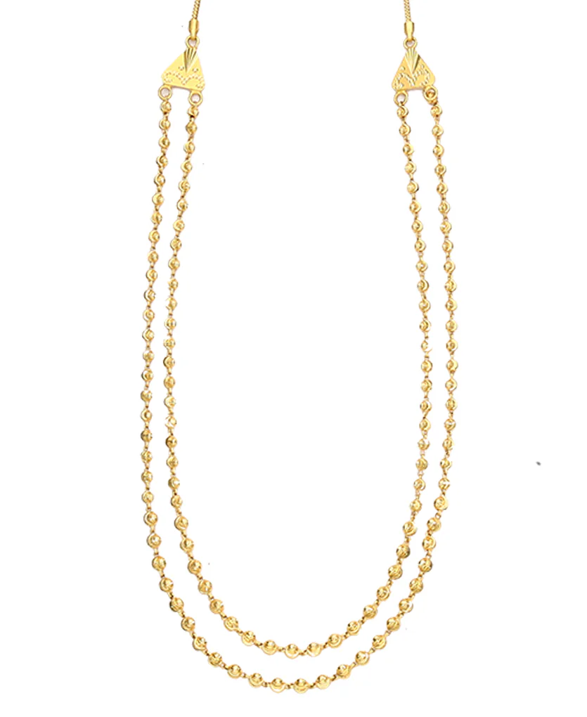 Padma Vertical Maal Yellow Gold Necklace For Women - Image 4